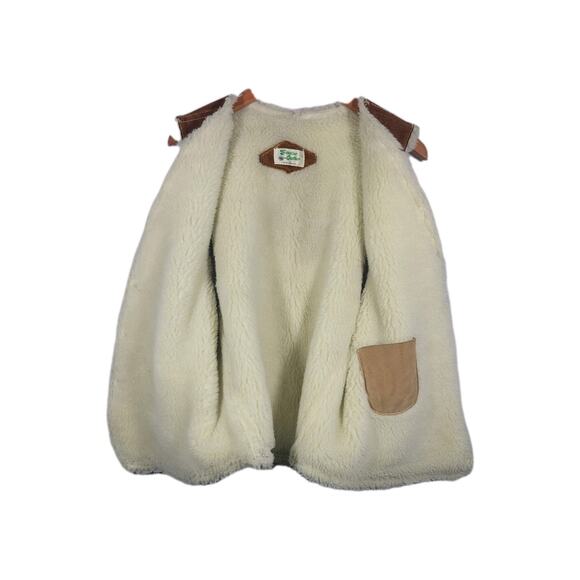 Vintage Leather Vest Mens Western Rodeo Sherpa Lined 70s 80s Mexico - Picture 10 of 13